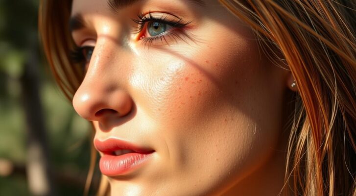 manchas de sol no rosto
